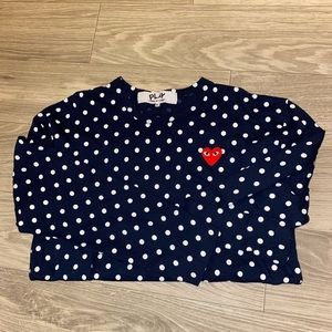 XL Navy Blue Long Sleeve Polka Dot Comme des Garçons t-shirt